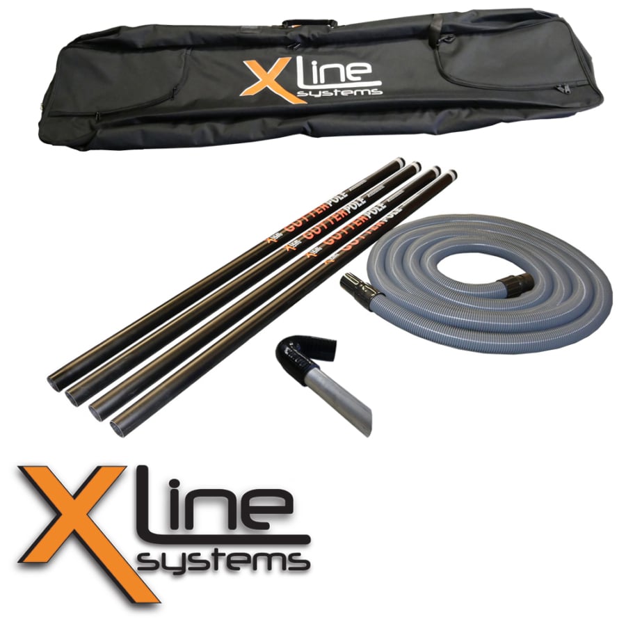 Carbon-Gutter-Pole-Set-20ft 4x Carbon Gutter Poles - 20ft + Carry Bag & Tools