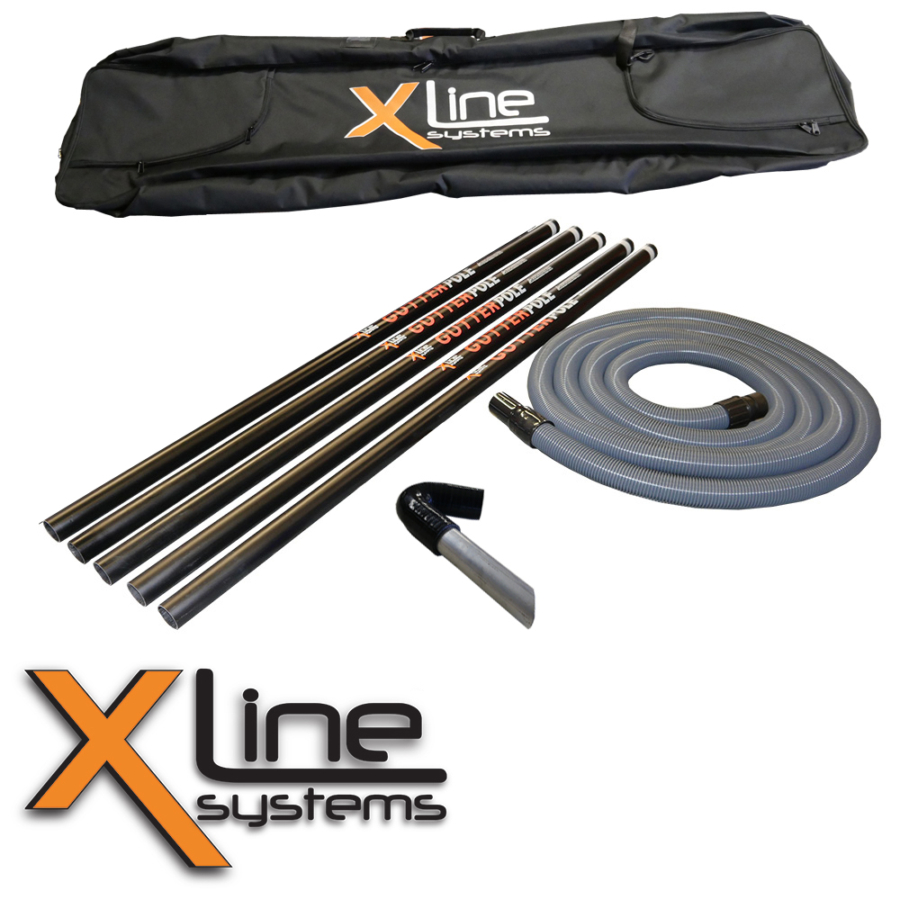 Carbon-Gutter-Pole-Set-25ft 5x Carbon Gutter Poles - 25ft + Carry Bag & Tools