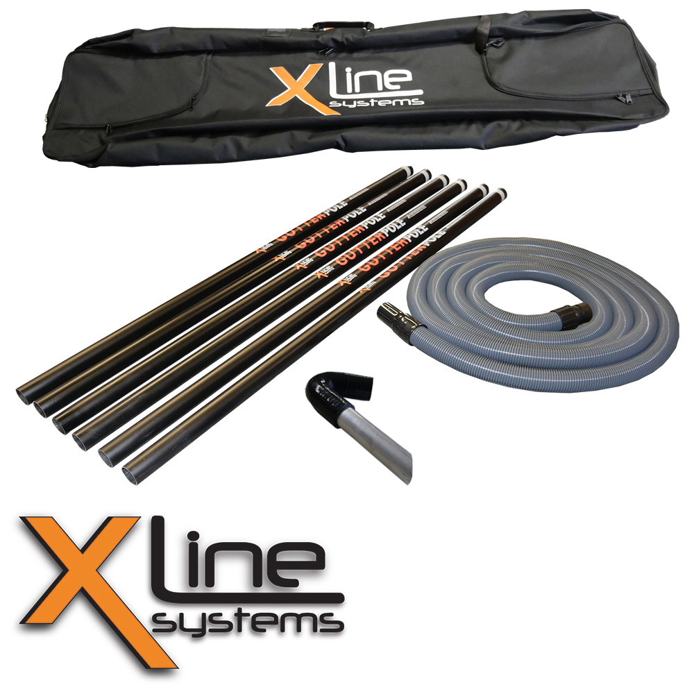6x Carbon Gutter Poles - 30ft + Carry Bag & Tools