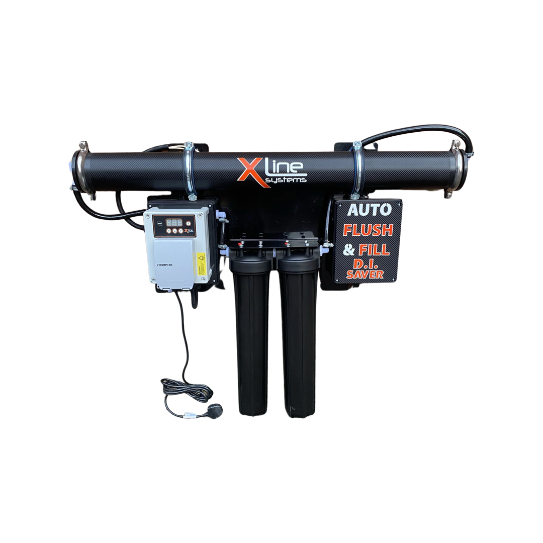 2,000 GPD Static AFF + DI SAVER + TDS + Flow Meter Wall Mounted Xline Systems