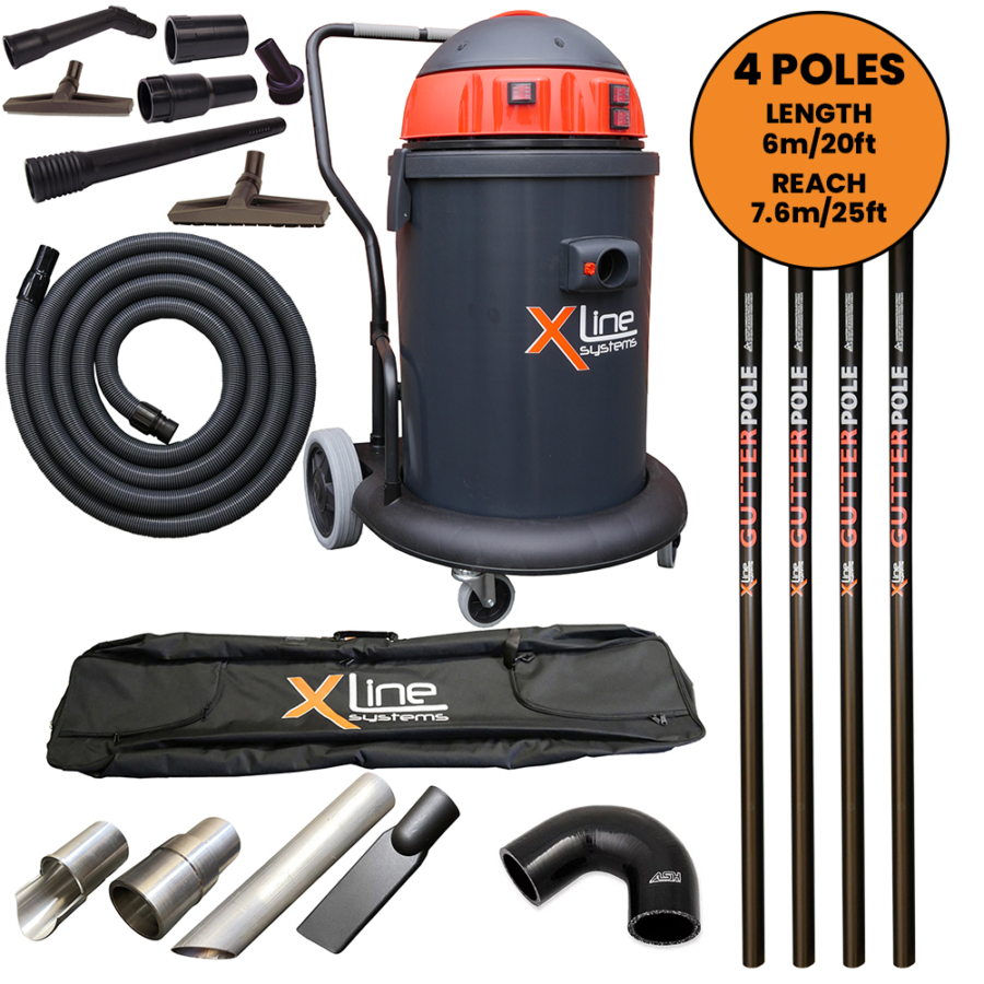 20ft 6m 4x Pole Gutter Vacuum System 20ft 6m 4x Pole Gutter Vacuum System