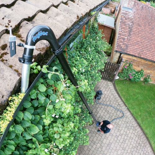 SKYVAC pole in use