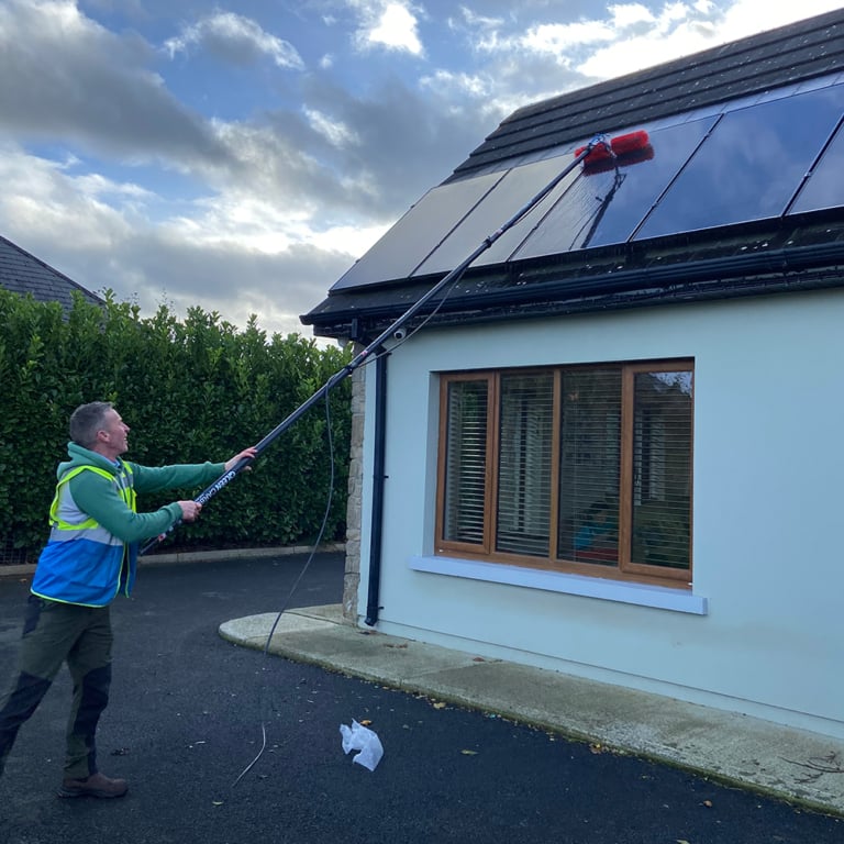 Solar Panel Cleaning with a Rotating Brush Pole