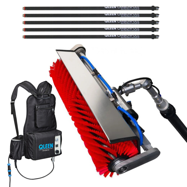 25ft Qleen Vario Solar Cleaning Rotating Brush Carbon Pole Bundle