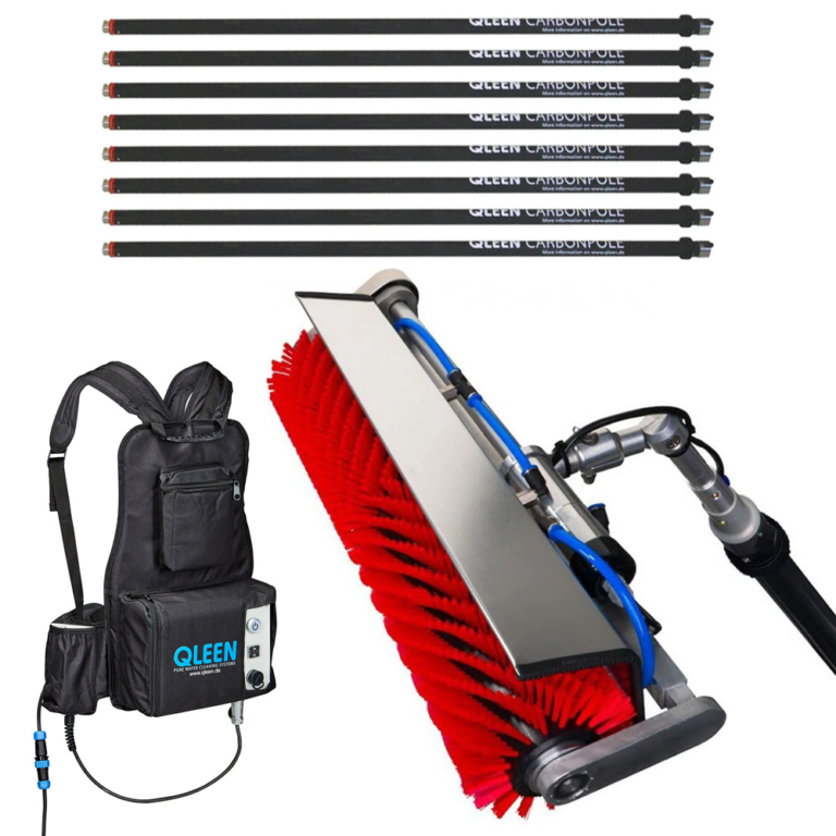 40ft Qleen Vario Solar Cleaning Rotating Brush Carbon Pole Bundle