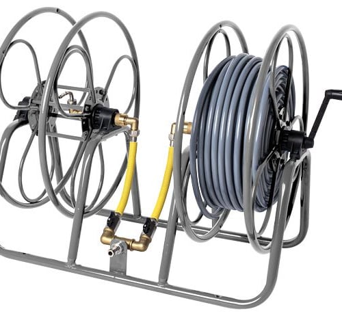 Twin Static Mount Microbore Hose Reel